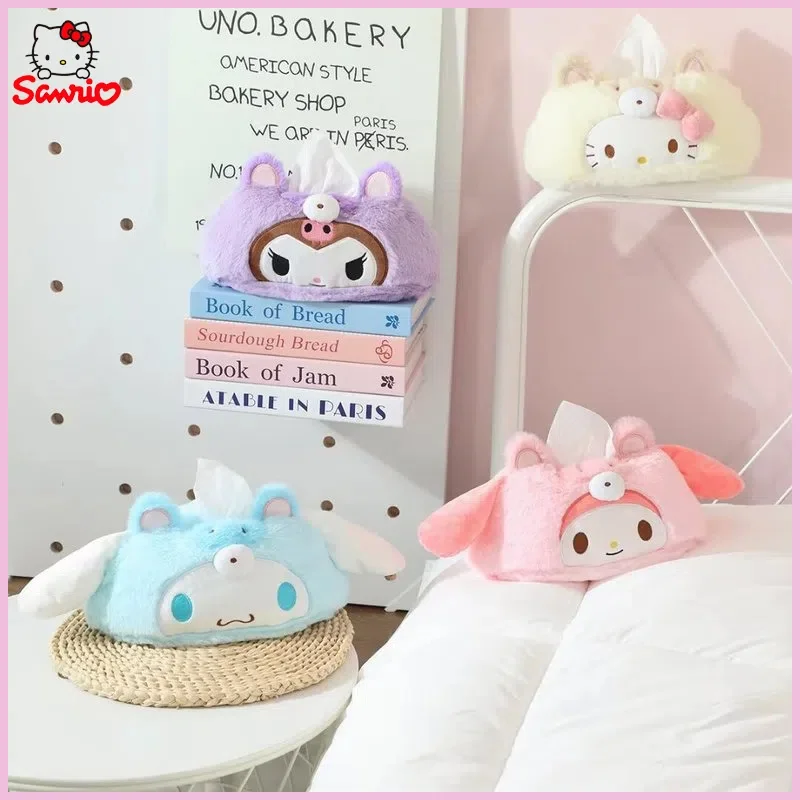 

Sanrio мультфильм Hello Kitty плюшевый чехол для салфеток Kuromi My Melody Hello Kitty держатель для салфеток сумка для хранения салфеток Декор подарок