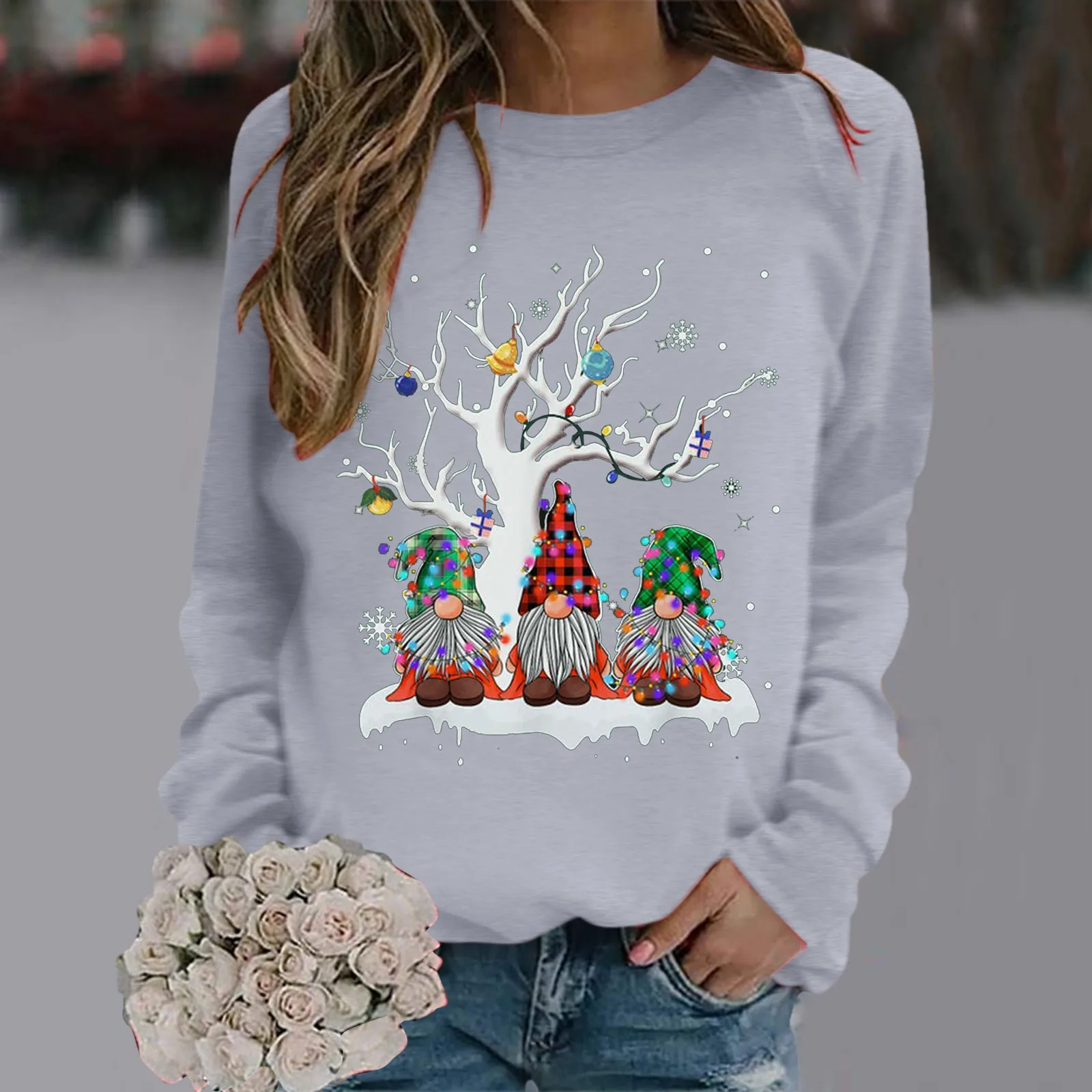 Women Hoodies Christmas Fall Long Sleeve Sweatshirt Loose Fit Hooded Pullover Oversize Workout Sweater Kpop Ugly Xmas Sudadera