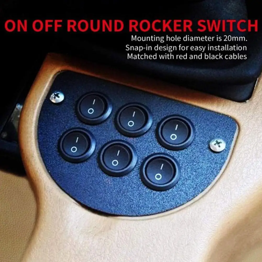 

10/5pcs On/off Round Rocker Switch Toggle Switch 2-pin 24v Button Push Marine Toggle Accessory Auto 12v Boat Rocker Spst Sw X6l9