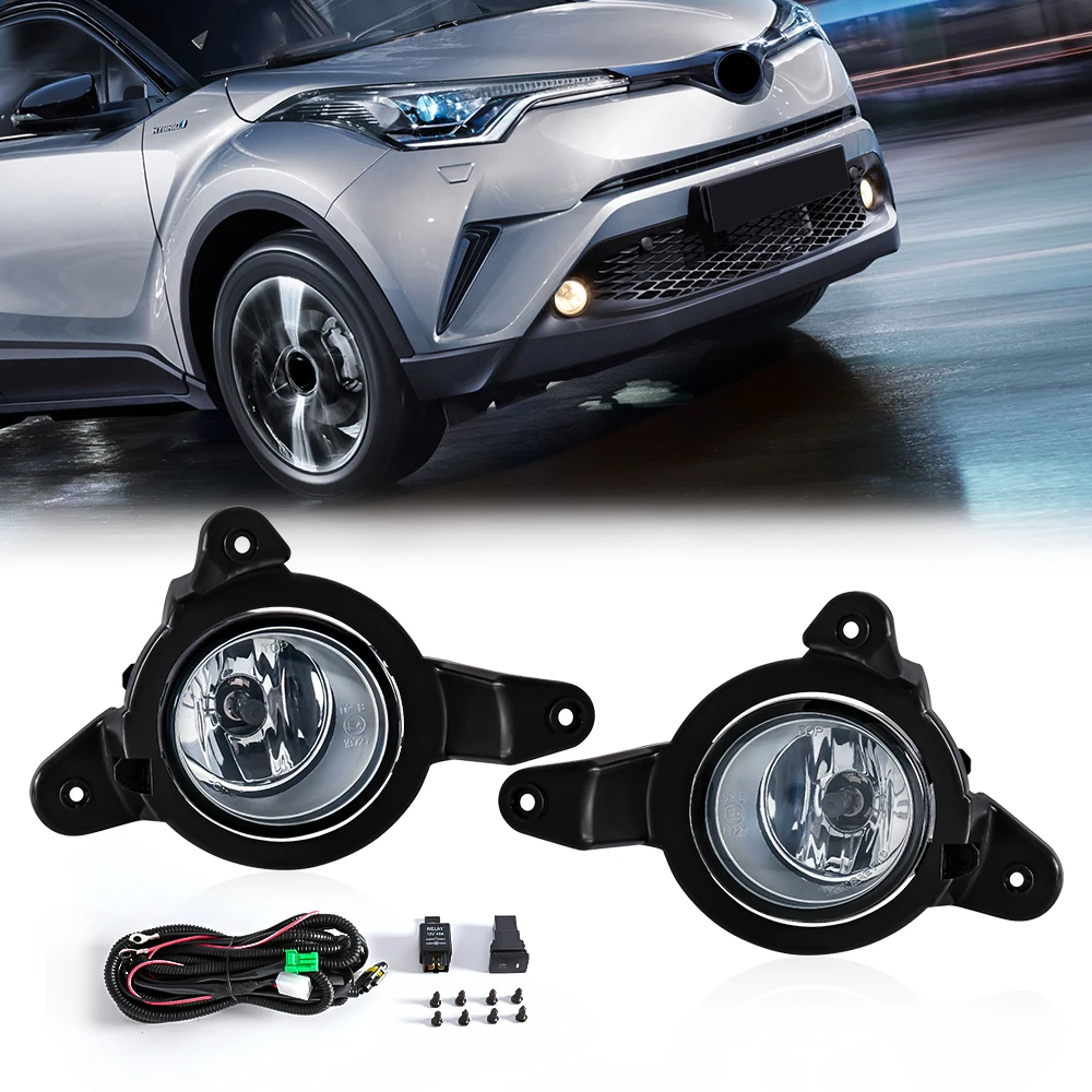 

For Toyota CHR C-HR 2016 2017 2018 DRL Headlight Fog Lights Car Led Daytime Running Lights With Wires Switch Auto Accessories