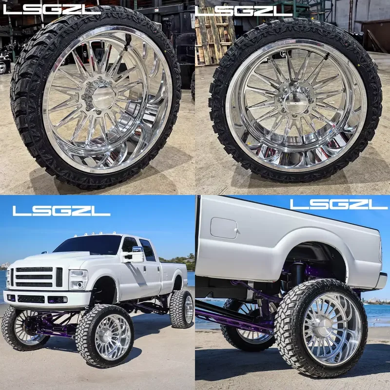 

i LSGZL Forged Polished Deep Dish Concave Wheel Alloy 24 26 30 28 Inch Rims Car 6x139.7 8x170 Wheels for Truck Rims