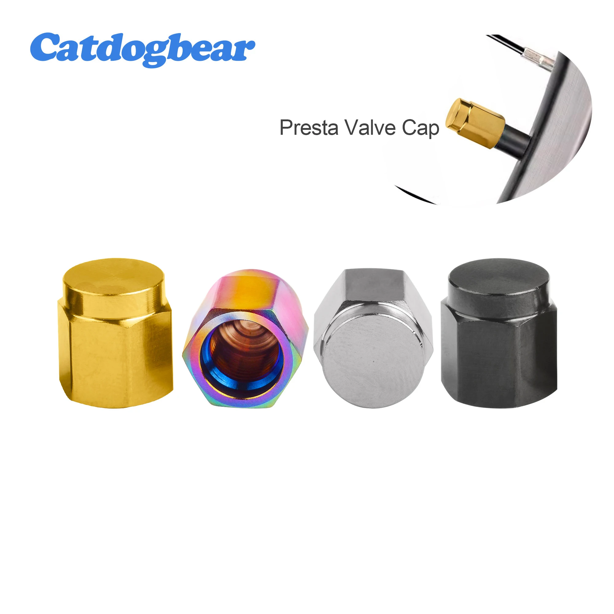 

Catdogbear Titanium Alloy For Presta Valve Cap Inner Tube Dust Cover Road Bicycle Valve Cap Accessories