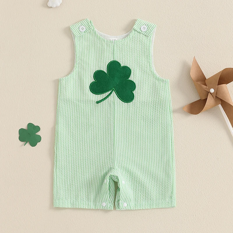 

Newborn Baby Boy Girl Clothes Stripes Sleeveless Romper Infant Embroidery Bodysuit Cute Summer Spring Outfit