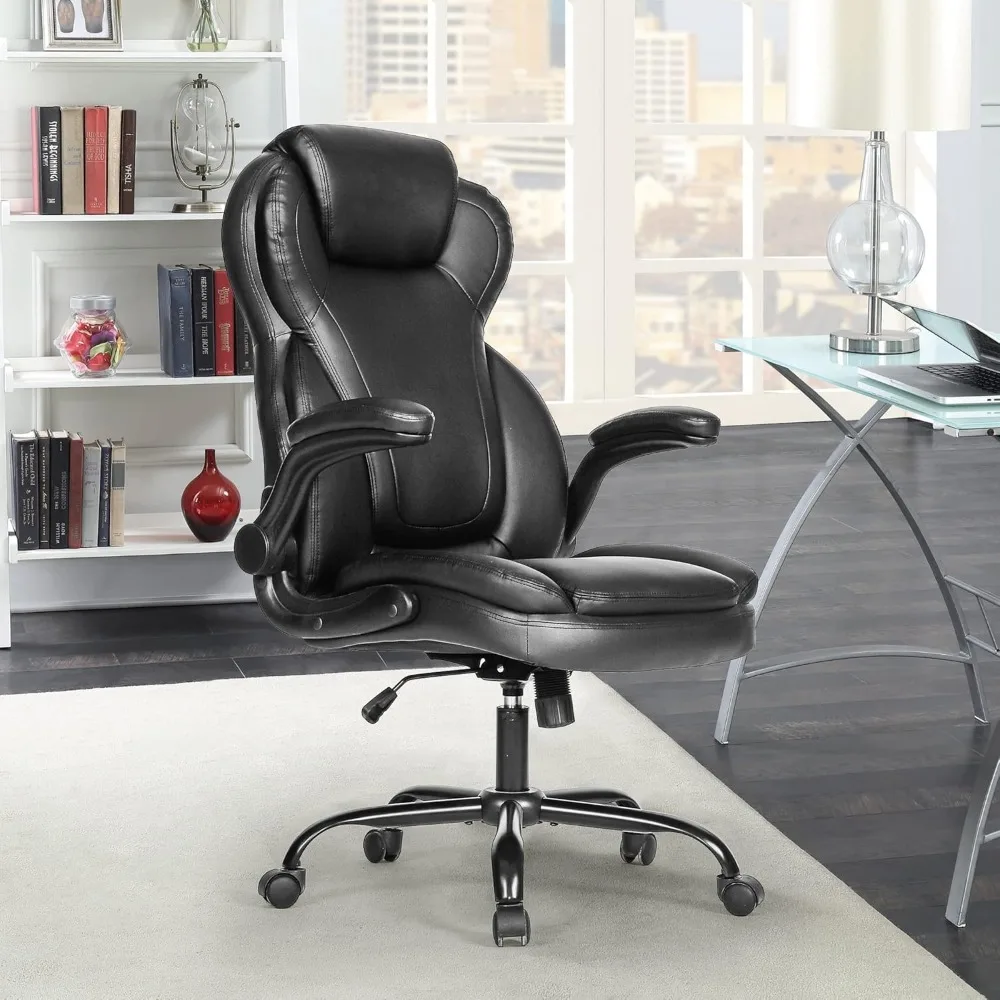 

Big and Tall Office Chair 400lbs-Heavy Duty Executive Desk Chair with Extra Wide Seat,High Back Ergonomic Leather Computer Chair