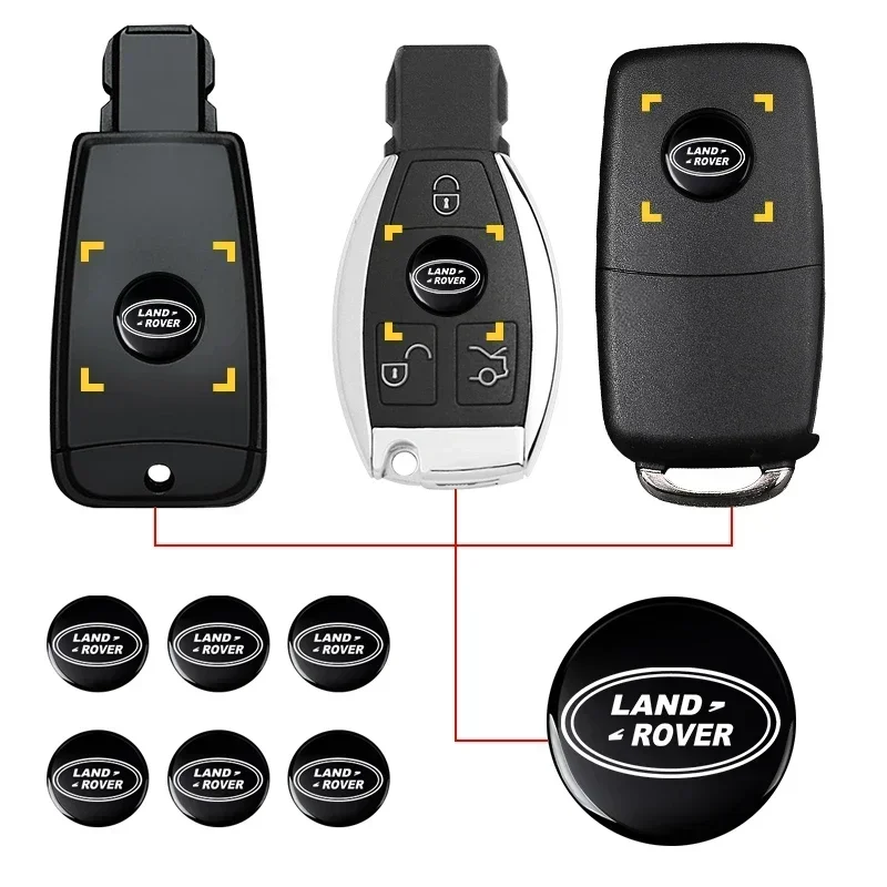 2/5/10/20Pcs 14MM Car Remote Key Stickers Emblem Car Accessories For Land Rover Range Rover Velar Sport Discovery 3 4 Defender