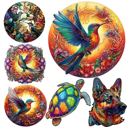 Puzzle animal en bois coloré pour adultes et enfants, colibri, collecte de miel, bricolage, cadeaux artisanaux, jouet pour enfants