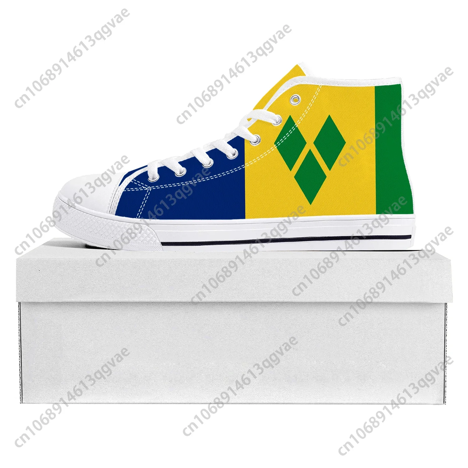 Saint Vincent and the Grenadines Flag High Top High Quality Sneakers Mens Womens Teenager Canvas Sneaker Couple Shoe Custom Shoe