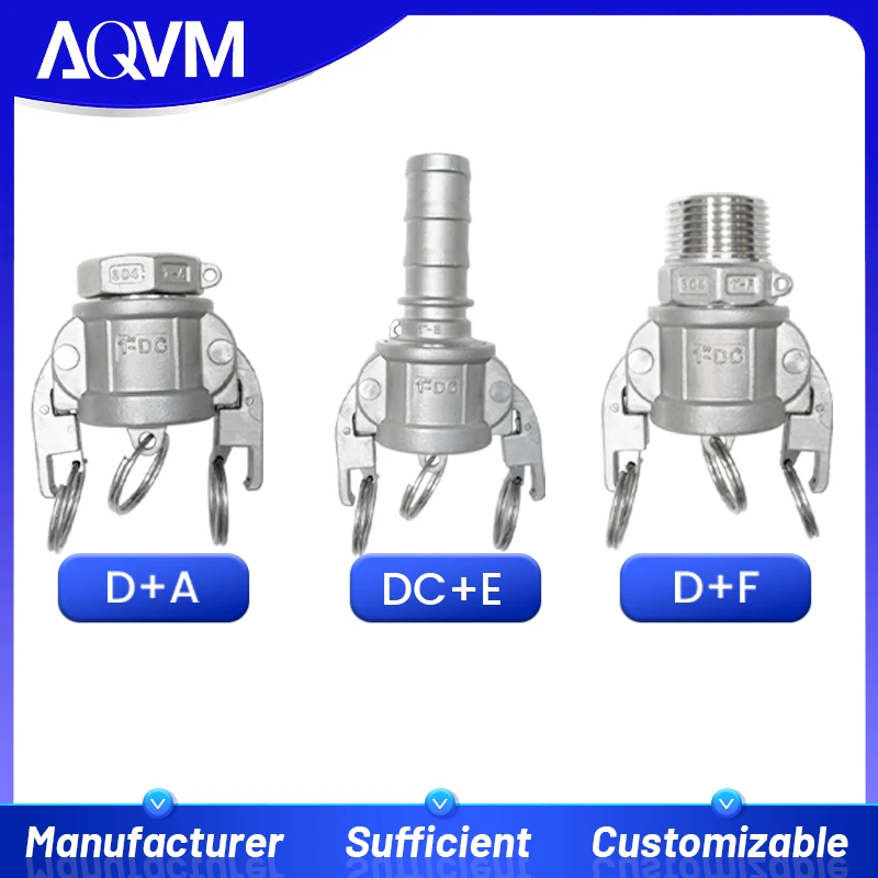Automatic Locking Safety Stainless Steel Camlock Coupling Type DC Homebrew Quick Coupling Adapter Camlock Groove Fittings