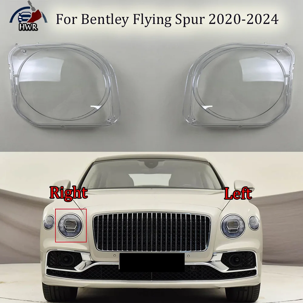 

For Bentley Flying Spur 2020 2021 2022 2023 2024 (Big) Car Headlight Cover Lampcover Lampshade Lamp Lens Case Auto Light Caps