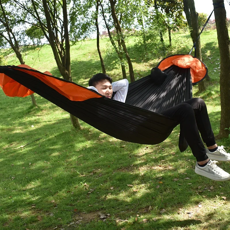 Portable Hammock with Mosquito Net and Automatic Pop-up Stand - Ideal for Outdoor Camping and Hiking Armchair Hanging Hammocks