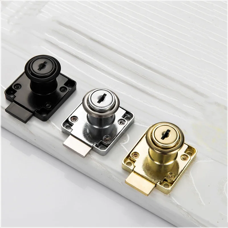 PQB High-grade Desk Drawer Lock 22/32mm Silver Gold Blcak Wardrobe Locks Cabinet Locks Furniture Cam Locks Drilling  with Keys