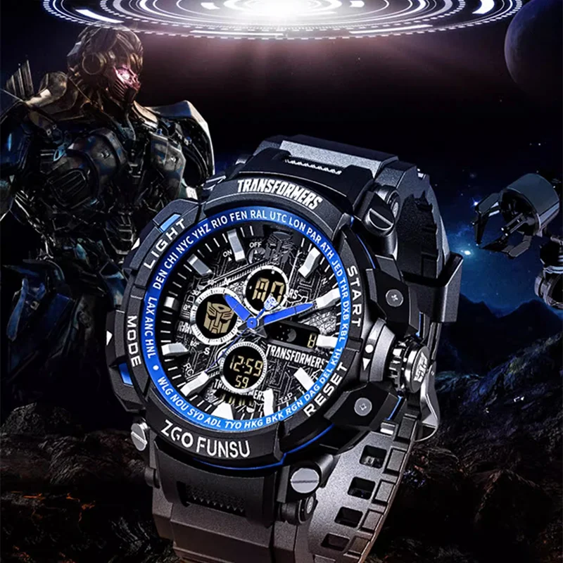 Elektronisch waterdicht horloge Transformers Heren lichtgevend sporthorloge Kinderen Multifunctioneel studentenhorloge Jongen cadeau-accessoires