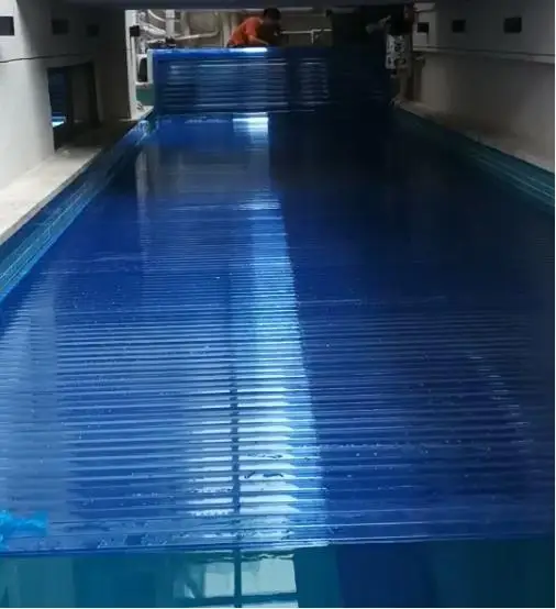 For Kids Safety Transparent Blue PC Blades With Reel Pool Cover