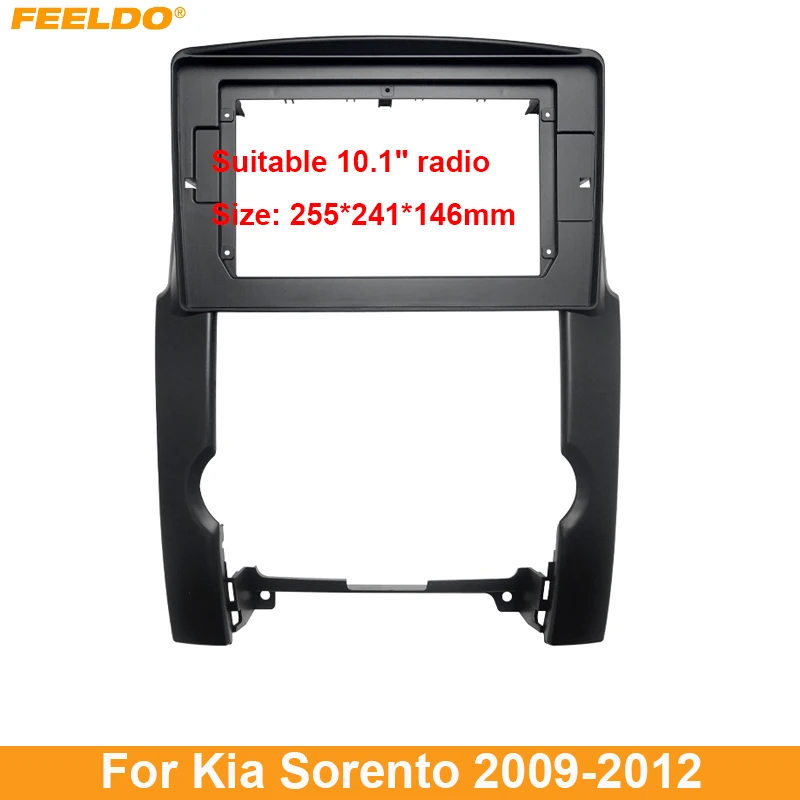 FEELDO Car Stereo 10.1 Inch Big Screen Fascia Frame Adapter For Kia Sorento 2Din Dash Audio Fitting Panel Frame Kit