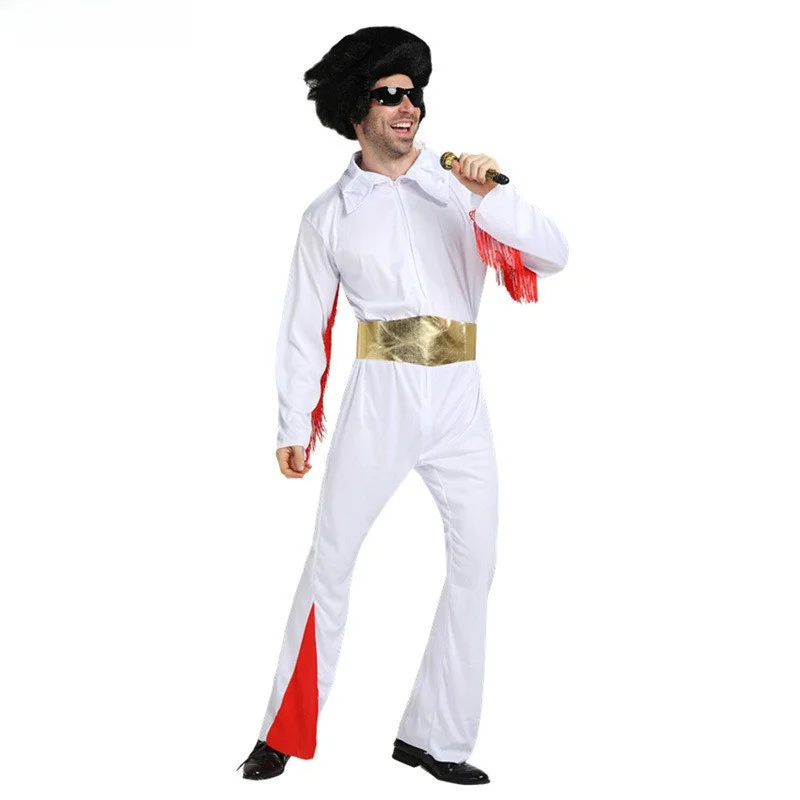 

New loween Costume Marilyn Monroe Dr Fake Hair Elvis Presley Jumpsuit Imitation Performance Stage Costume Women's Faion