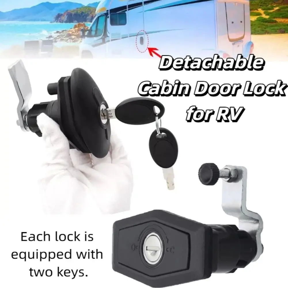 T-Handle Lock RV Cabinet Door Lock Ellipse Model Black Color Caravan Furniture Locks Compression Seal With 2 Keys view 4