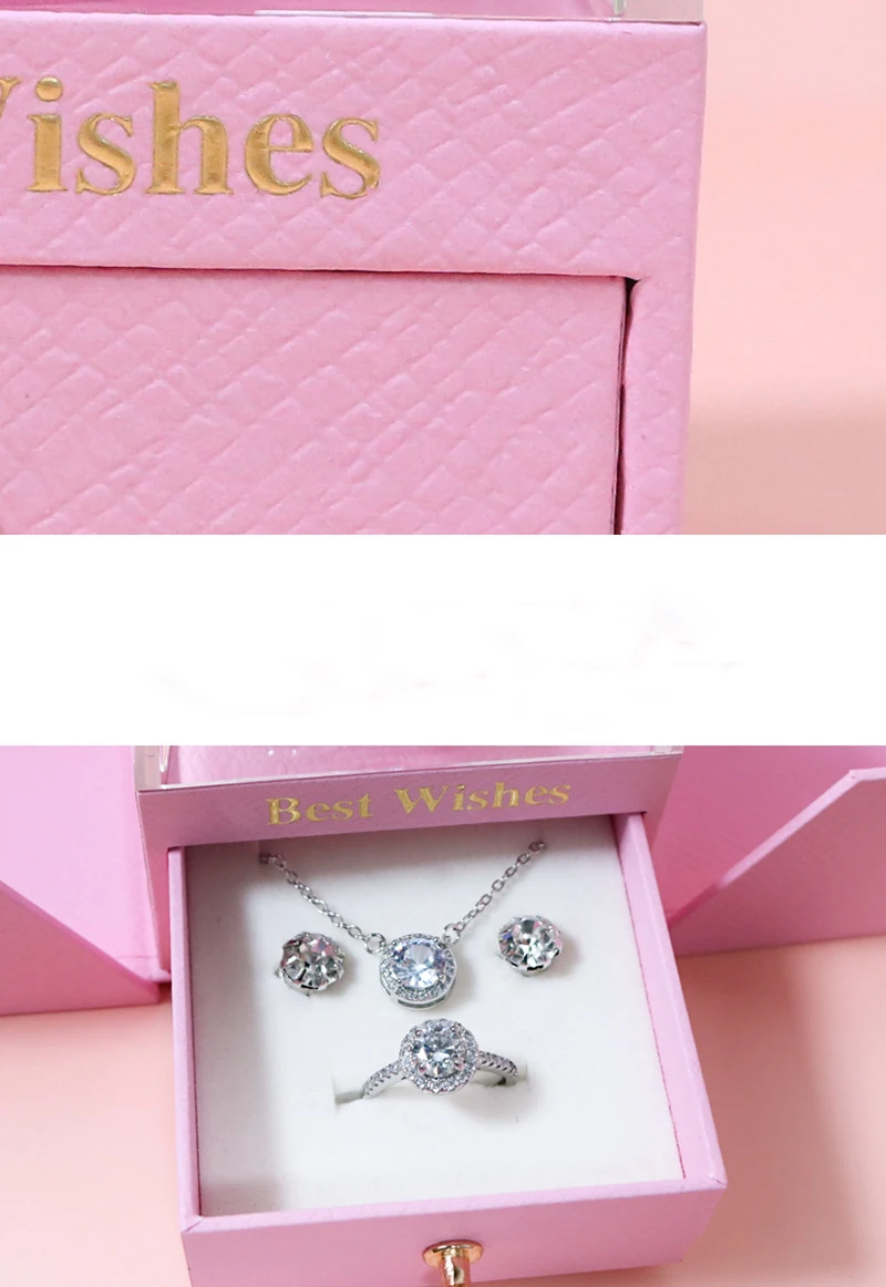 Rose Gift Box New Color Eternal Soap Flower Jewelry Box Ring Necklace Storage Box Creative Double Open Eternal Rose Box