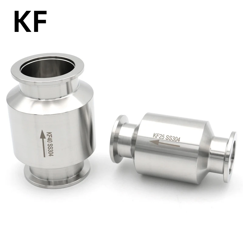 Vacuum Check Valve 304 Stainless Steel KF16 KF25 KF40 KF50 In-line Non-return One Way Check Valve For Vacuum Pump