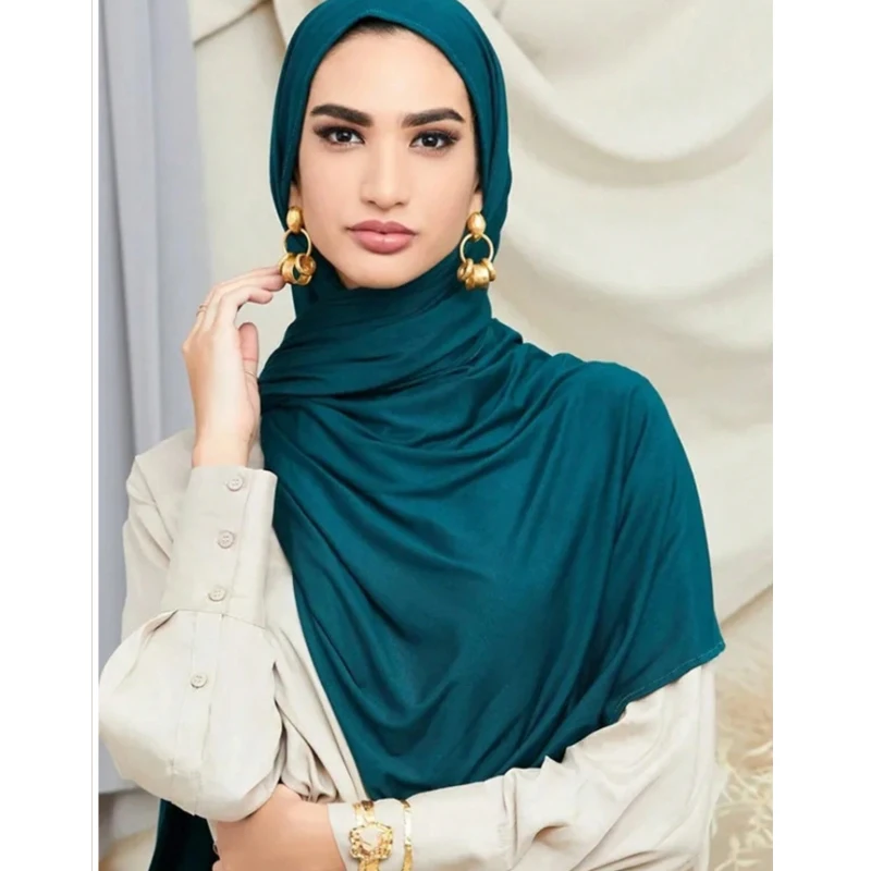 Modal Fabric Hijab Jersey Stretch Hijab Head Scarf Wrap for Women Muslim All Seasons Turban Femme Africaine