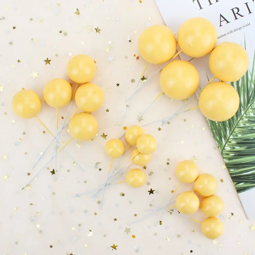 Pink Blue Yellow White Ball Cake Topper New Ball Reusable Cake Decor Plastic Birthday Party Event & Party