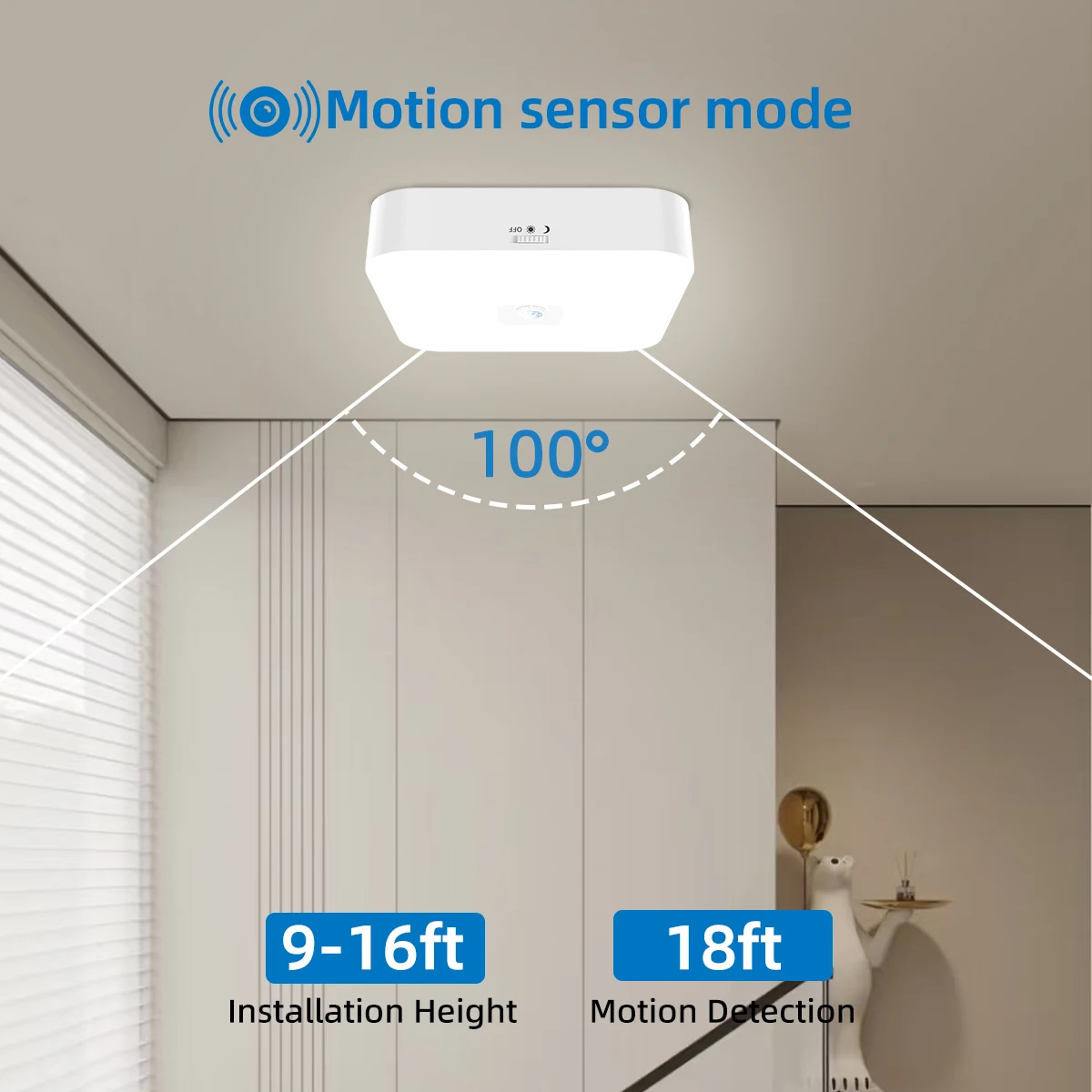 LED Ceiling Lights Motion Sensor Portable installation Rechargeable Square Night Light For Living Room Bedroom Corridor Lighting