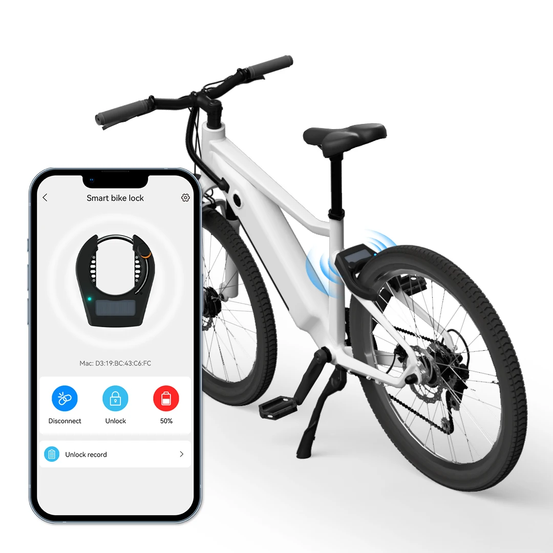 Public Waterproof IP67 Aluminum Alloy Horseshoe RFID Fast Unlock Smart Bluetooths Bike Lock Smart Auto Lock for Bicycle