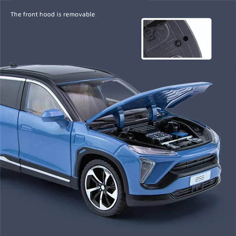 1:24 NIO ES6 SUV Alloy New Energy Car Model Diecasts Metal Toy Vehicles Car Model High Simulation Sound and Light Kids Toys Gift