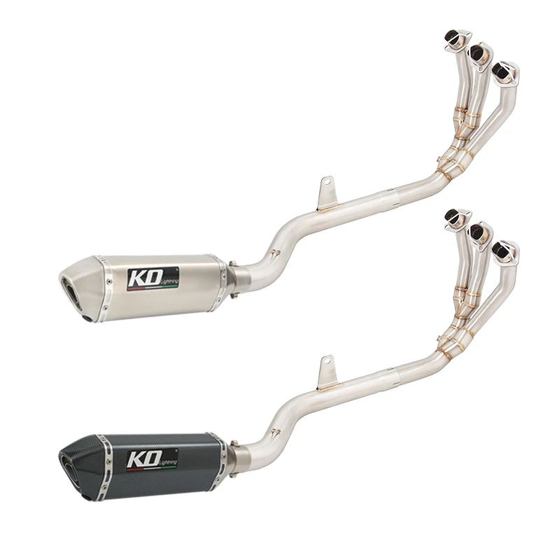 Sistema de Escape Completo para Motocicleta Triumph Trident 660 2021-2025 y Triumph Tiger 660/660 Sport 2022-2025, Incluye Tubo de Escape y Silenciadores