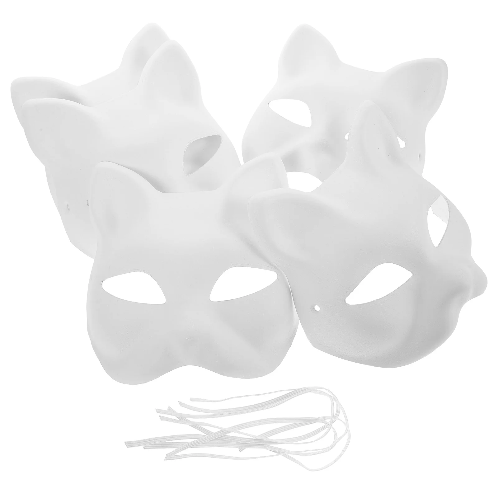 

5 pcs Mask Diy Paintable Mask Diy Paintable Cat Face Pulp Halloween Party Costume Cosplay Accessory For Men Women