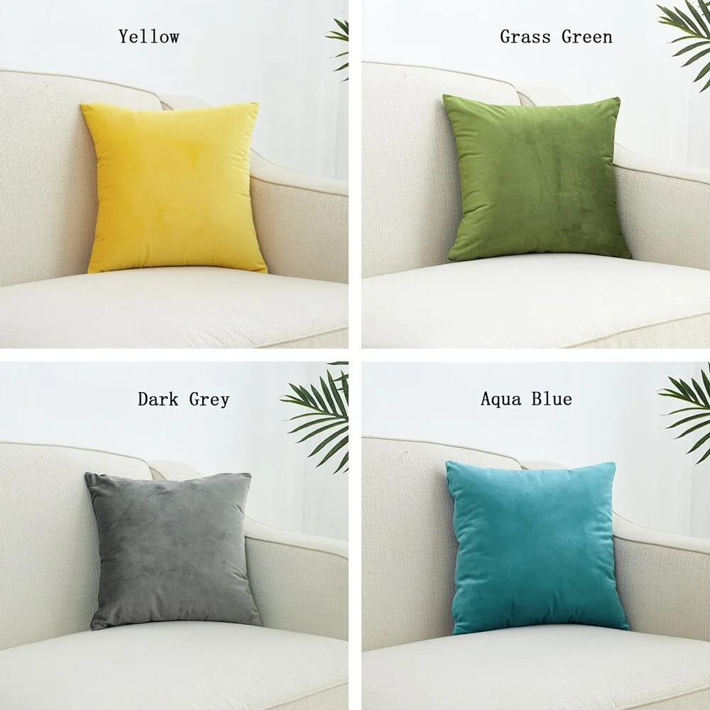 CIFBUY Fashion Soft Dutch Velvet Solid Color Cushion Cover Nordic Decorative Throw Pillow Case for Office Sofa Chair