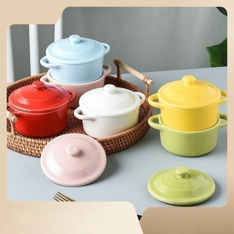 

Ceramic dessert bowl with lid, steamed egg bowl, household baby food bowl, restaurant soup cup with lid, stew cup