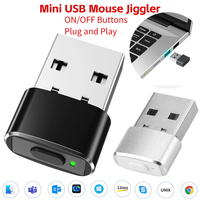 Mini USB Mouse Jiggler Undetectable Mouse Mover ON/OFF Buttons Plug and Play Keeps Awake Computer Mouse PC Movement Simulator