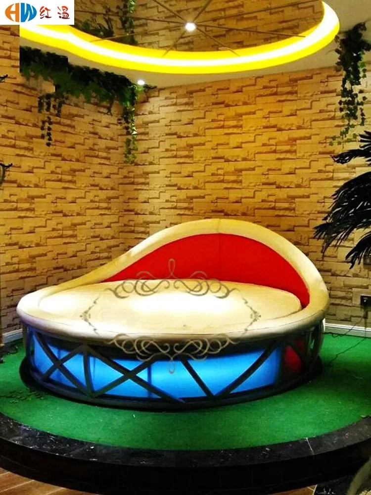 

s8617round Bed B & B Furniture Hotel Water Bed Boutique Light Luxury Apartment Electric Forest Cave Theme Hotel Bird's Nest Bed