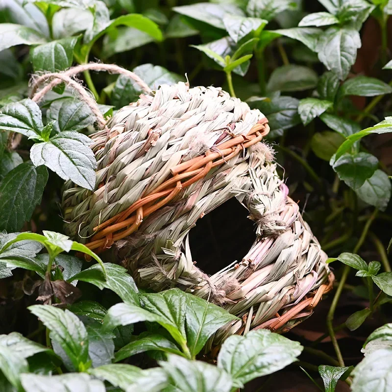 Wholesale Decorative Garden Outdoor Hand-Made Straw Bird's Nest House Cage