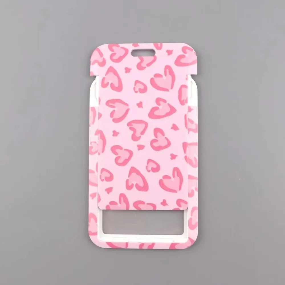 Keyring Accessories Minimalist Style Heart Credential Holder Heart Pink Neck Strap Key Lanyards Gifts
