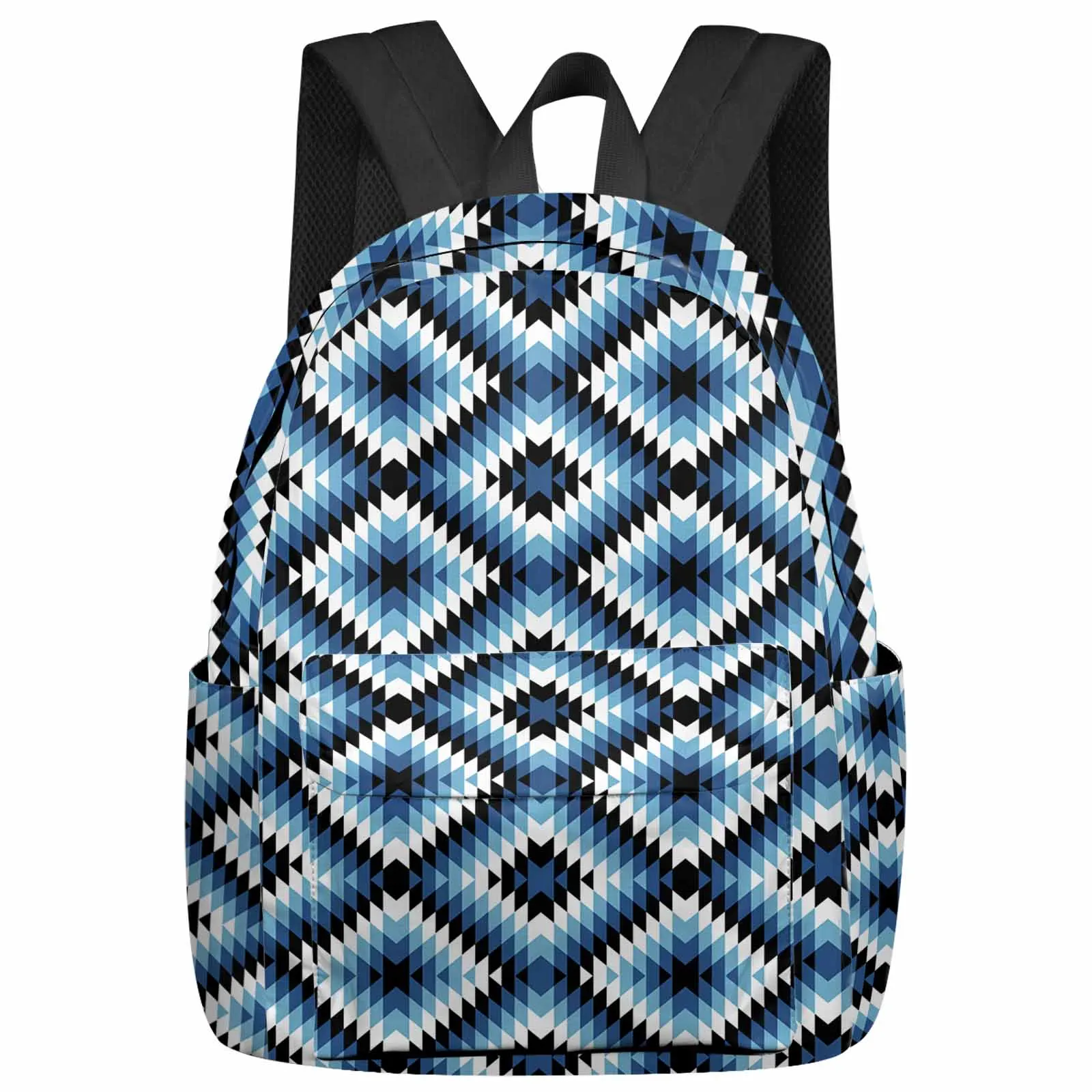 

Bohemian Aztec Moroccan Rural Farmhouse Blue Large Capacity Multi Pocket Travel Backpacks Schoolbag Women Laptop Rucksack