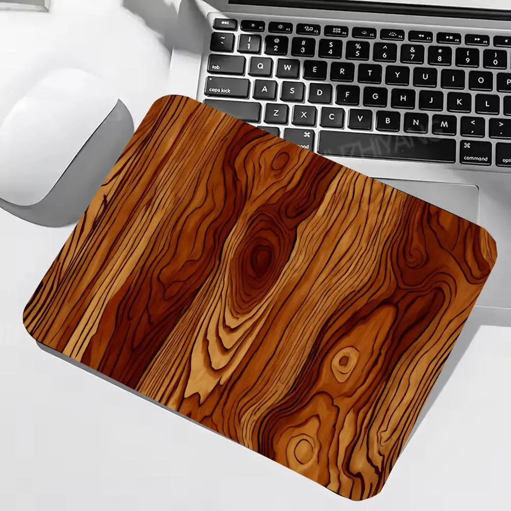 Rich Wood Grain Small Mouse Pad 22*18cm Non-Slip Rubber Vintage Texture Gaming Mouse Mat Office PC Desktop Mousepad Desk Cushion