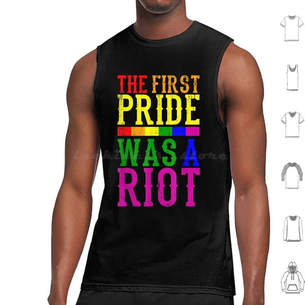 The First Pride Was A Riot Pride Month Stonewall Tank Tops Vest Sleeveless Untitled Goose Untitled Goose Game Chaotic