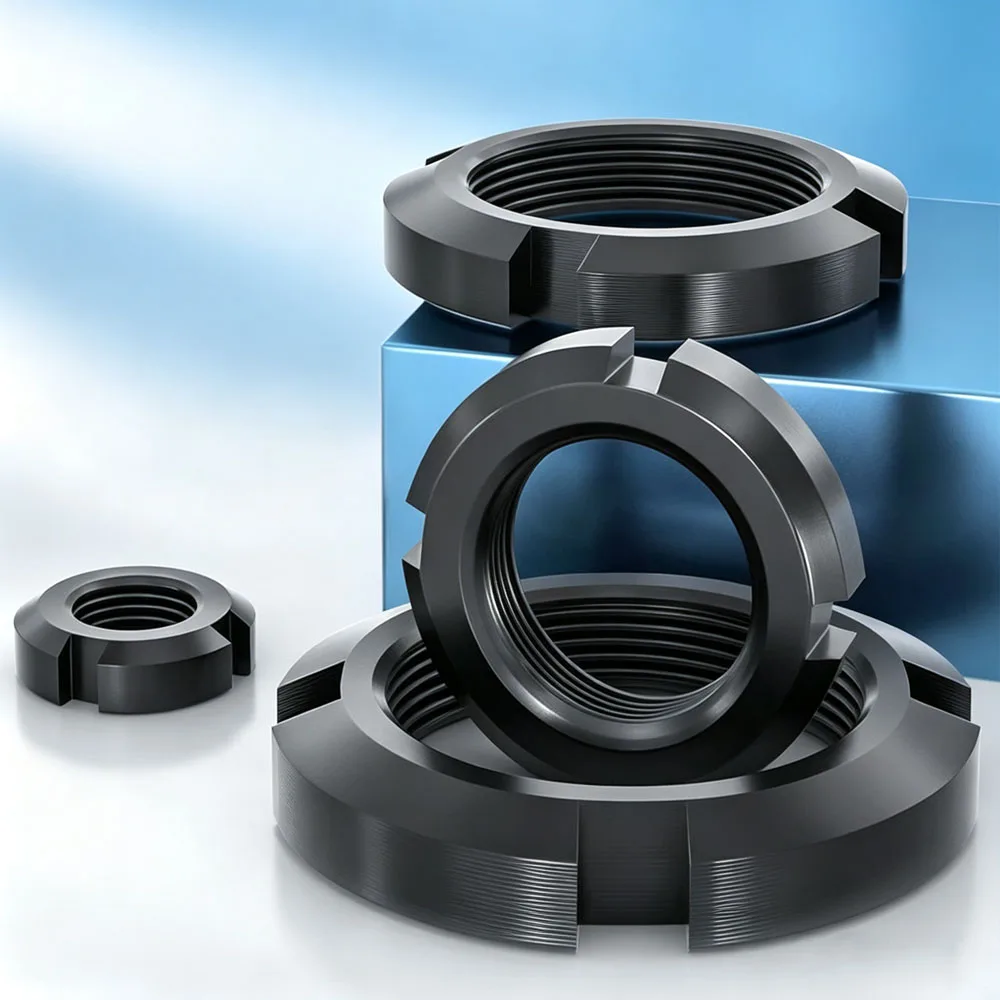 Round Slotted Four Slot Nut DIN981 GB812, Shaft Lock Nut M10 M12 M14 M16 M18 M20 M22 M24 M25 M27 M30 M33 M35 M36 M39 M40-M60