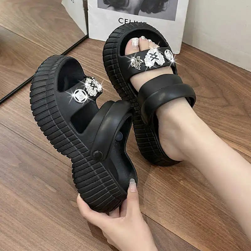 

Ribbon Slingback Skate Shoes Platform Heels For Women Red Shoes Woman Medium Heel Sneakers Sports Outings Universal Brand