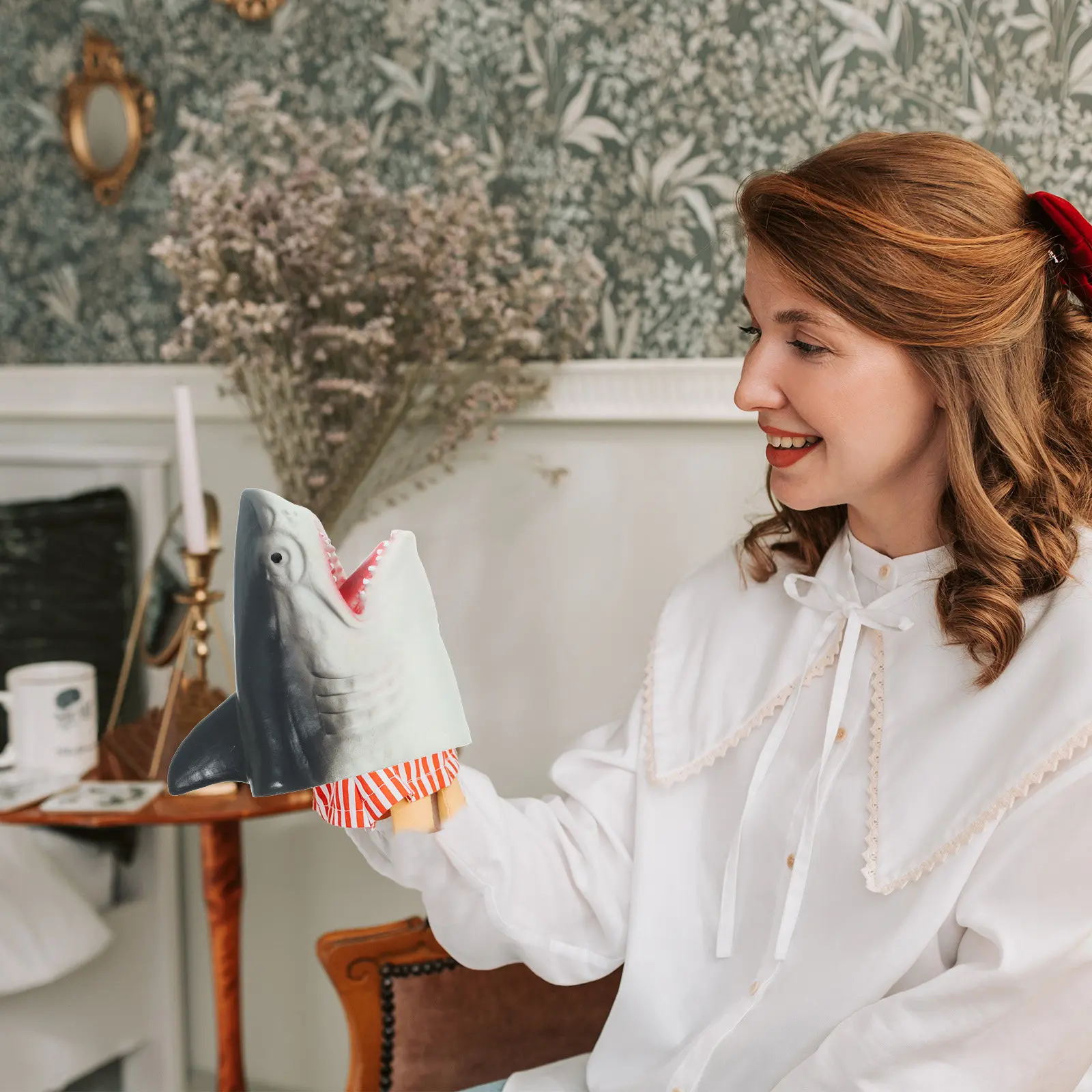 

2Pcs Shark Hand Puppet Creative Educational Role Play Animal Head Hand Puppet for Boys Girls Kids Puppets Toys