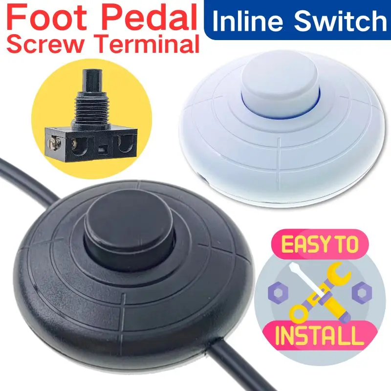 Foot Pedal Switch For Lamp Light Easy to Install Screw Terminal Max AC 250V 2A