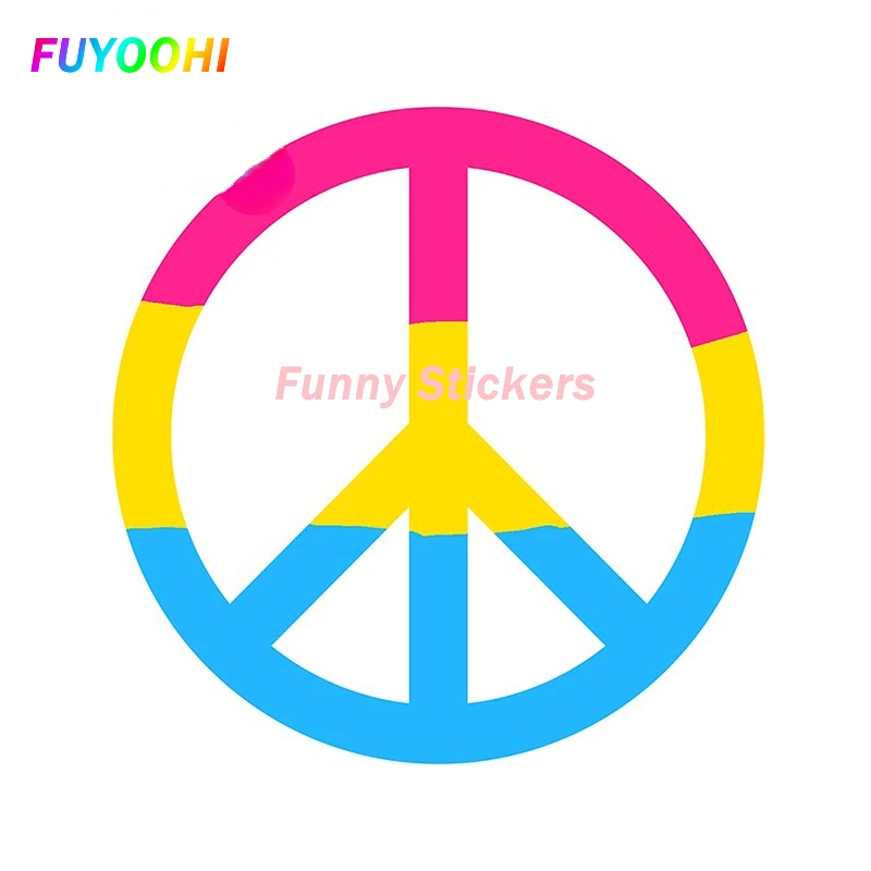 FUYOOHI Play Stickers Personality PEACE Sign Bumper Sticker Anti-nuclear War Cartoon Logo Body Decoration Pvc Car Sticker Decals