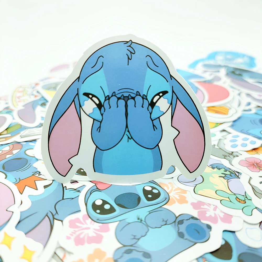 Cute Cartoon Lilo Stitch Shy Crying Expression Graffiti Balloon Decoration Stickers DIY Laptop Suitcase Cup Sticker Kids Toy