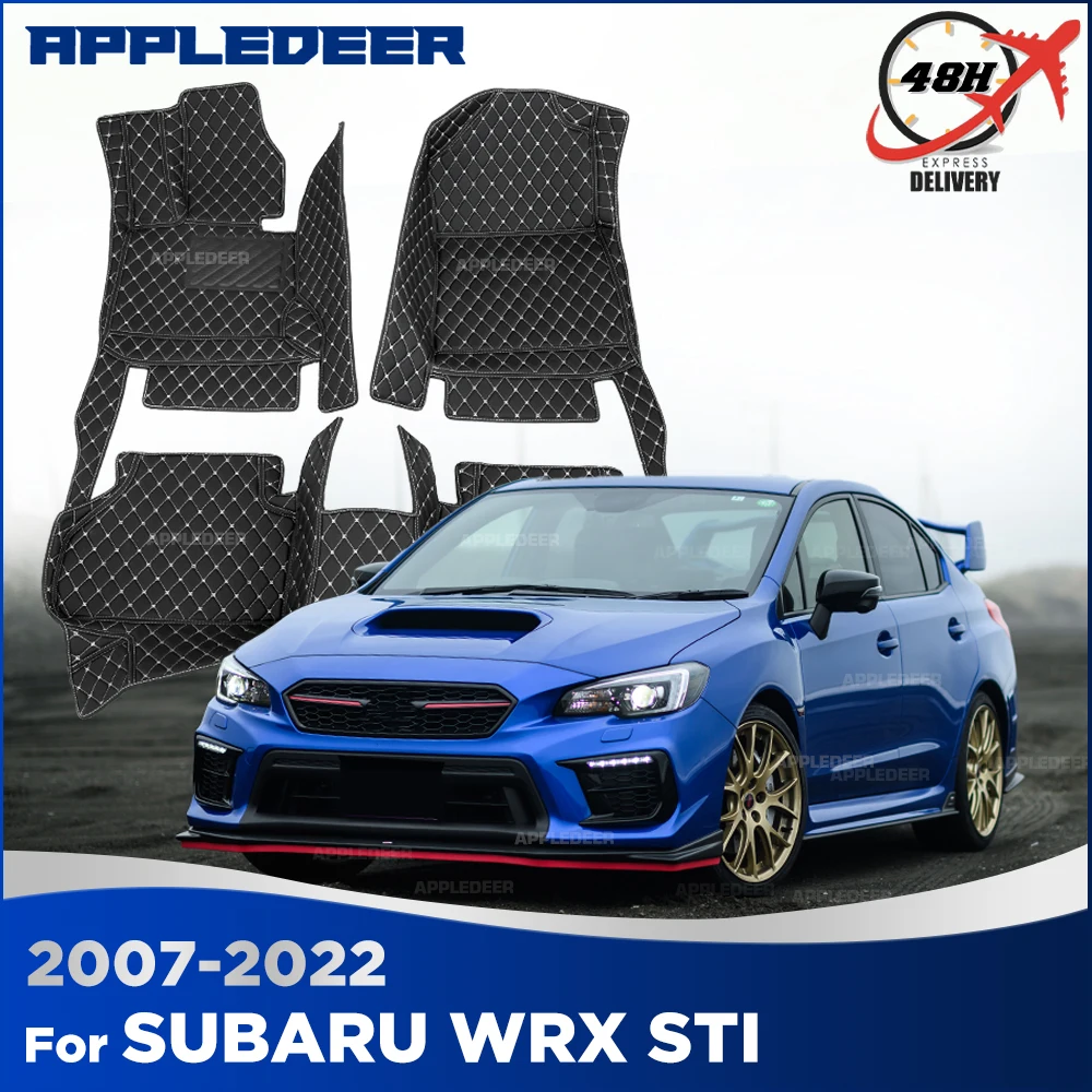 Car Floor Mats For SUBARU WRX STI 2007-2022 2021 2020 2019 2018 2017 Custom Auto Foot Pads Carpet Cover Interior Accessories