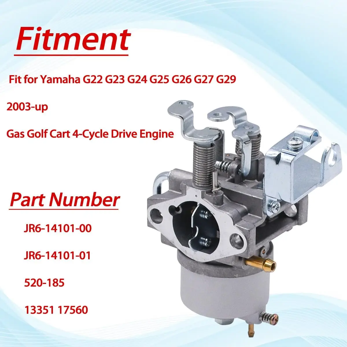 G29 Carburettor Compatible with Yamaha Golf Cart G22 G27 G29 4-Cycle Drive Engine JR6-14101-00 JR6-14101-01 2003-UP 4