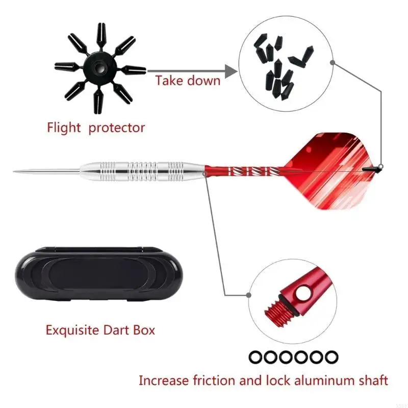 

X9ff 6 Pack 23G Стальные наконечники Darts Profession Metal Darts Sets с Darts Flight Алюминиевые валы портативные o Ring