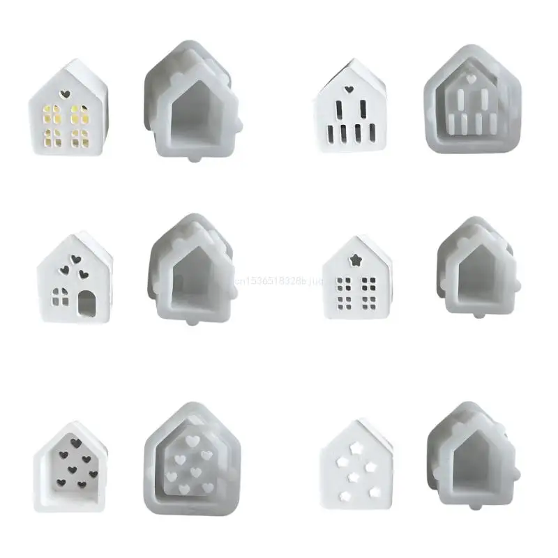 

Easy Demold Silicone House Mold for 3D Miniature House Teas Light Holder Dropship