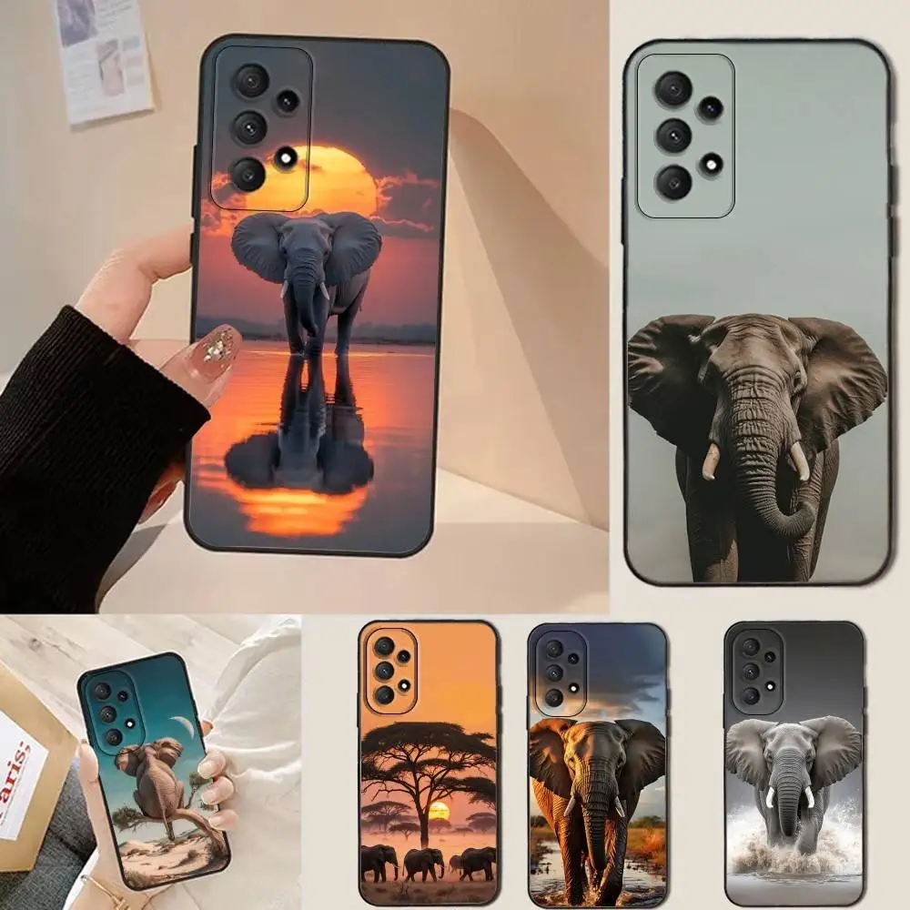 

Animal Elephant Phone Case For Samsung Galaxy A13,A21s,A22,A31,A32,A52,A53,A71,A80,Soft Black Shell