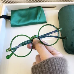 Ultra Light Retro Small Round Frame Presbyopia Fashion Trend Anti Blue Light Reading Glasses High Definition Far Sight Goggle